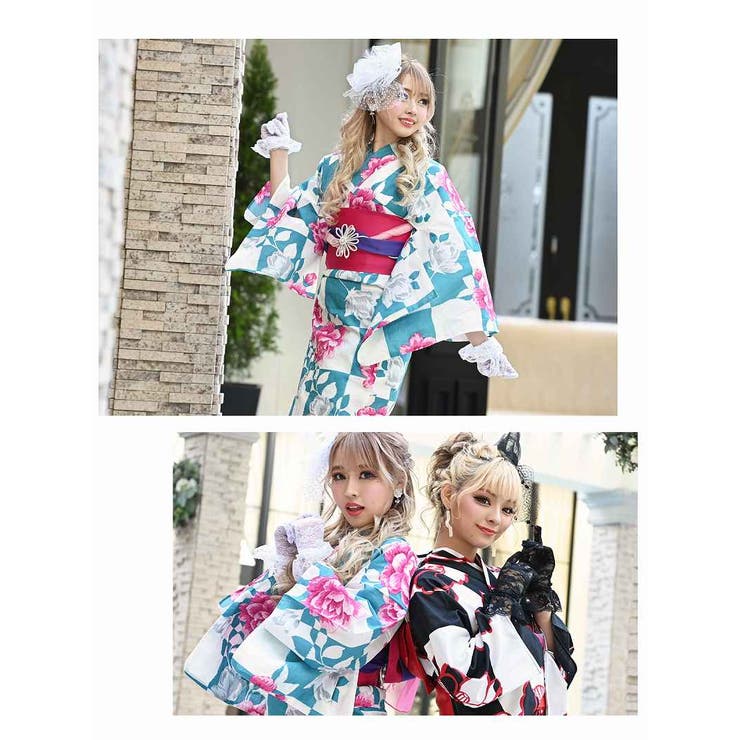 【12月スーパーSALE 15%OFF】 浴衣 薔薇 白[品番：RV000007905]｜Ryuyu（リューユ）の 着物・浴衣