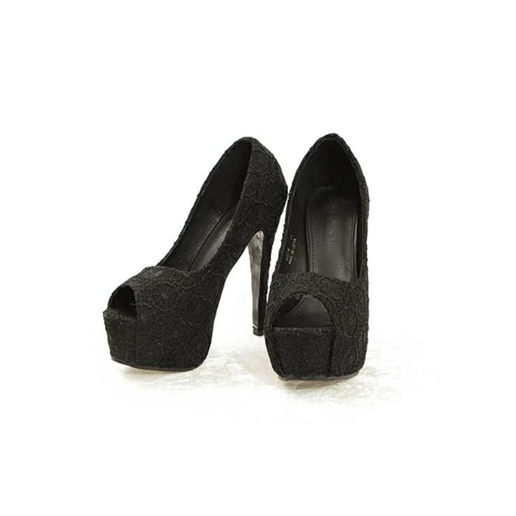 ブラック（レース） | パンプス ヒール シンプル | Ryuyu