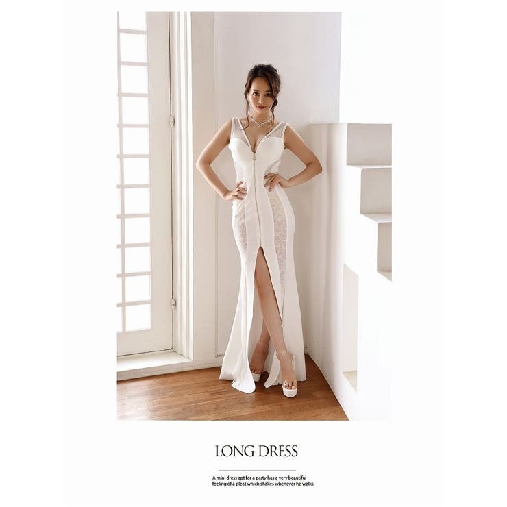 mascara新作☆Aラインカーラーロングドレス二次会誕生パーティーキャバ  