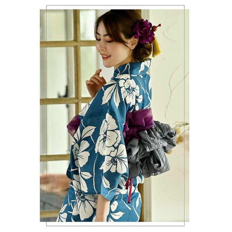 浴衣 青 花柄 | Ryuyu | 詳細画像3 