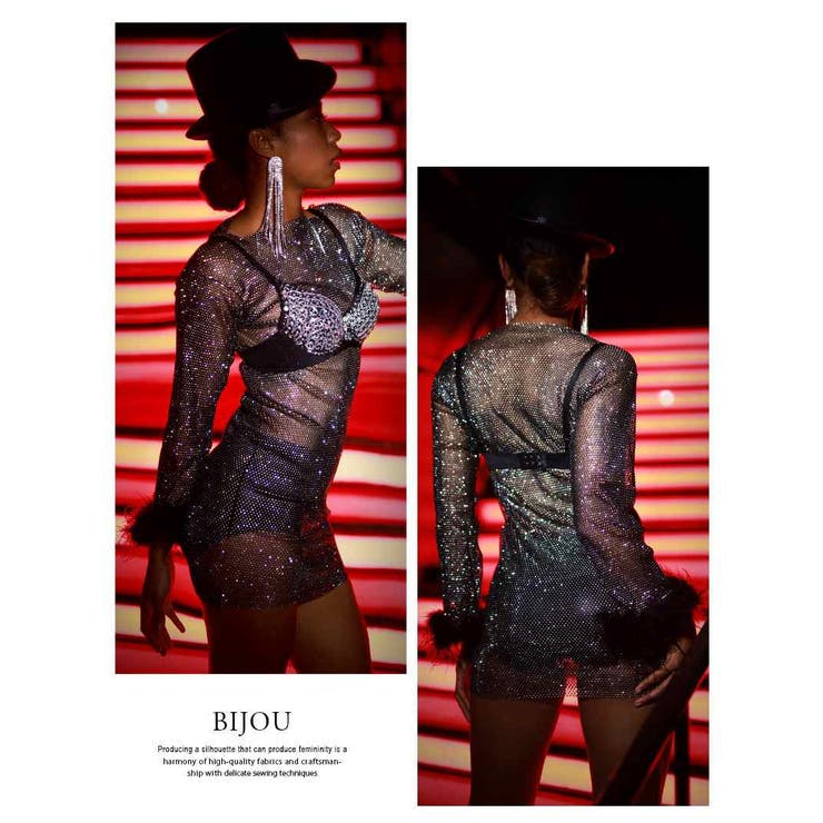 ワンピース ビジュー メッシュ | bombshell | 詳細画像6 