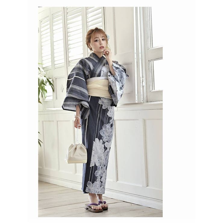 浴衣 ネイビー 青[品番：RV000011270]｜Ryuyu（リューユ）のレディース