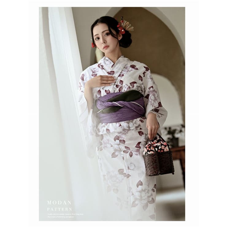 浴衣 白 牡丹柄 | Ryuyu | 詳細画像4 