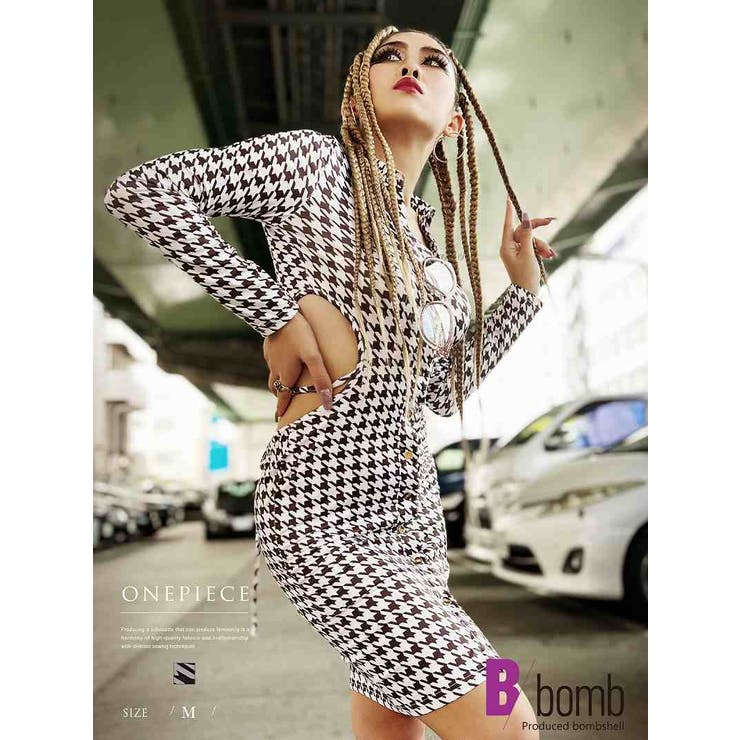 ワンピース 千鳥柄 チェック柄[品番：RV000010899]｜bombshell