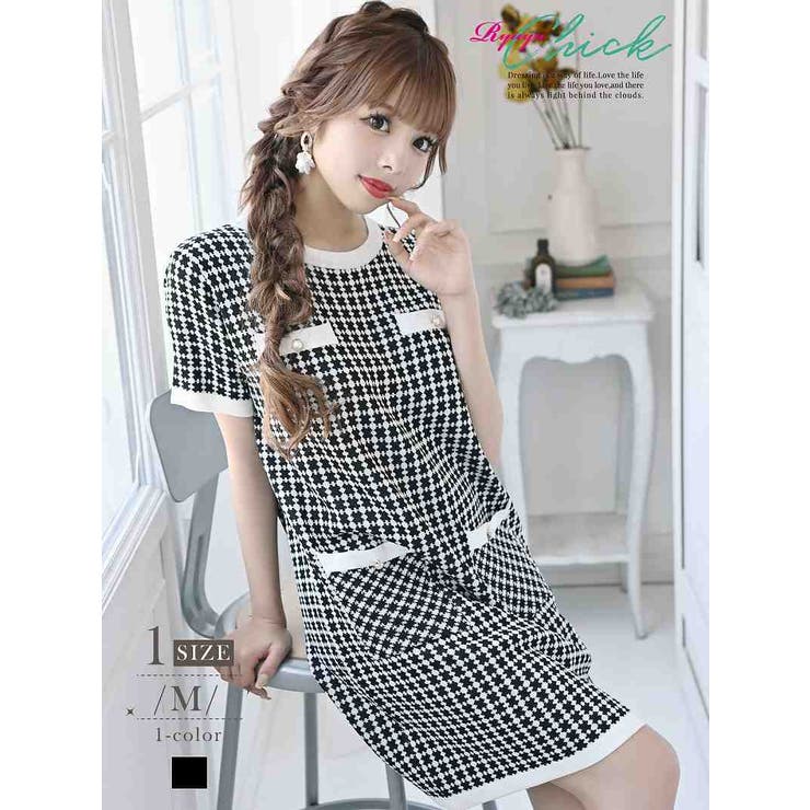 ワンピース キャバドレス 千鳥柄[品番：RV000011441]｜Ryuyu（リューユ）のレディースファッション通販｜SHOPLIST（ショップリスト） 韓国ファッション★ タイトワンピース ワンピース千鳥柄 二次会 結婚式