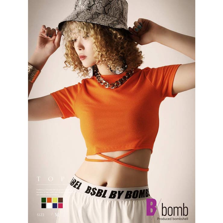 半袖カットソー ショート 韓国 | bombshell | 詳細画像1 