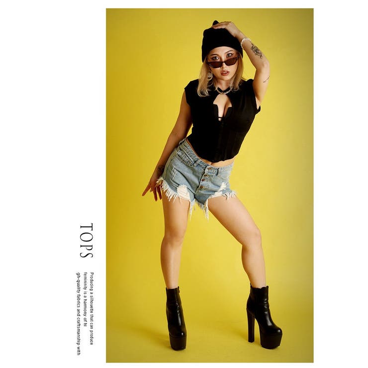 半袖カットソー ノースリーブ セクシー | bombshell | 詳細画像2 