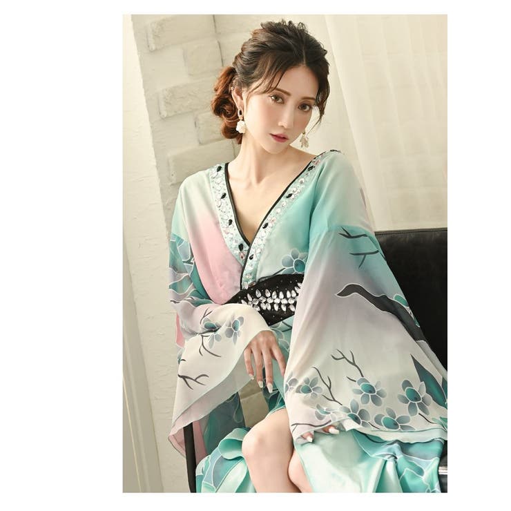 キャバドレス 和柄 ロングドレス | Ryuyu | 詳細画像4 