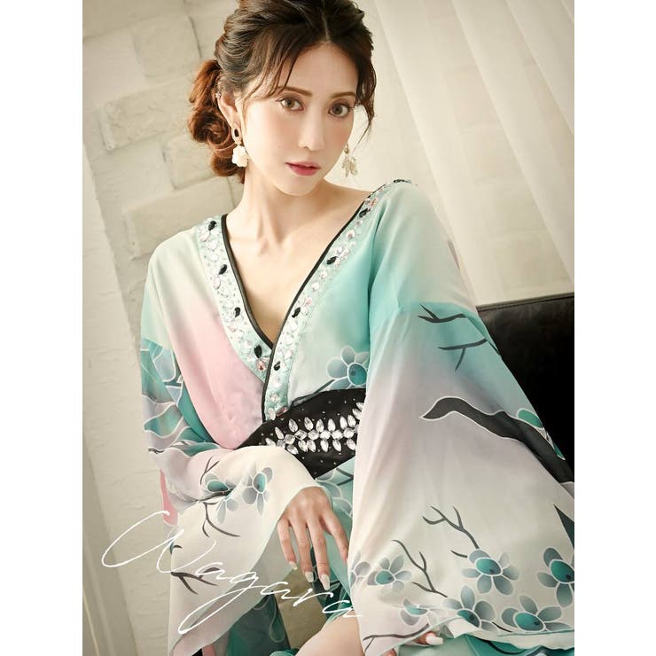 キャバドレス 和柄 ロングドレス | Ryuyu | 詳細画像9 