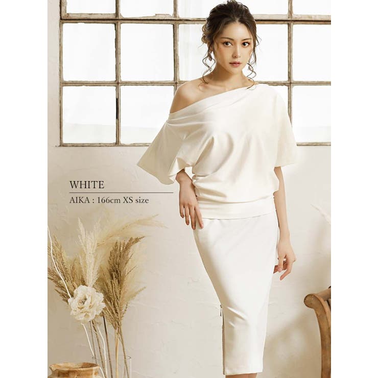 ホワイト | キャバドレス ミニ 膝丈 | Ryuyu