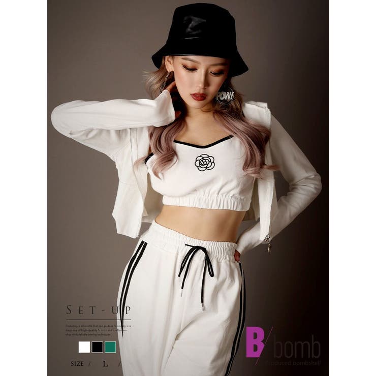 セットアップ へそ出し ジャージ | bombshell | 詳細画像1 