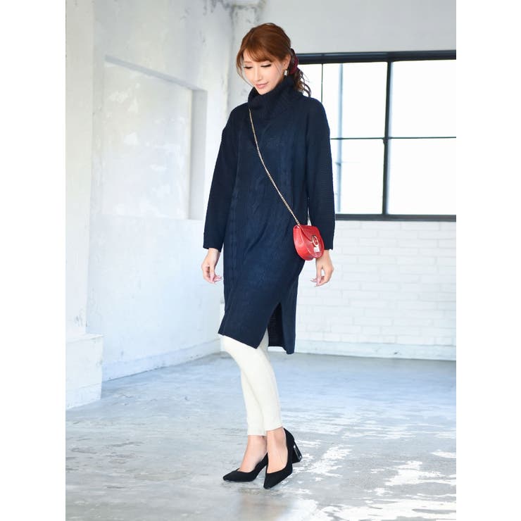 ネイビー | ワンピース キャバドレス ニットワンピ | Ryuyu