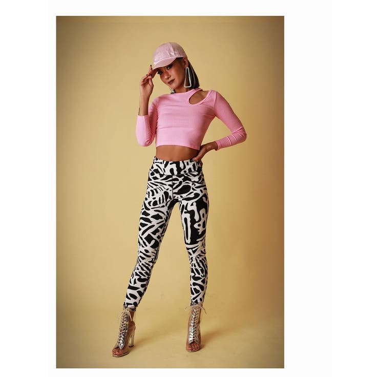 ピンク | 長袖カットソー お腹見せ カットソー | bombshell