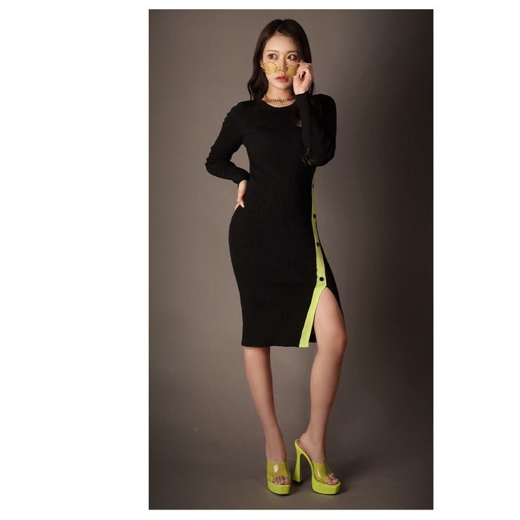 ワンピース スリット イエロー | bombshell | 詳細画像7 