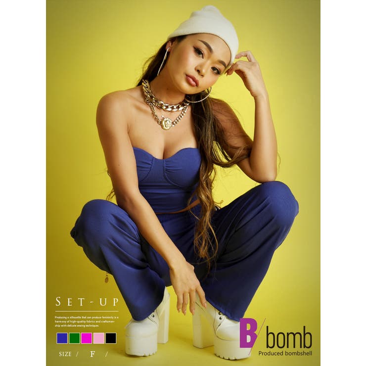 セットアップ ショート丈 ロングパンツ | bombshell | 詳細画像1 