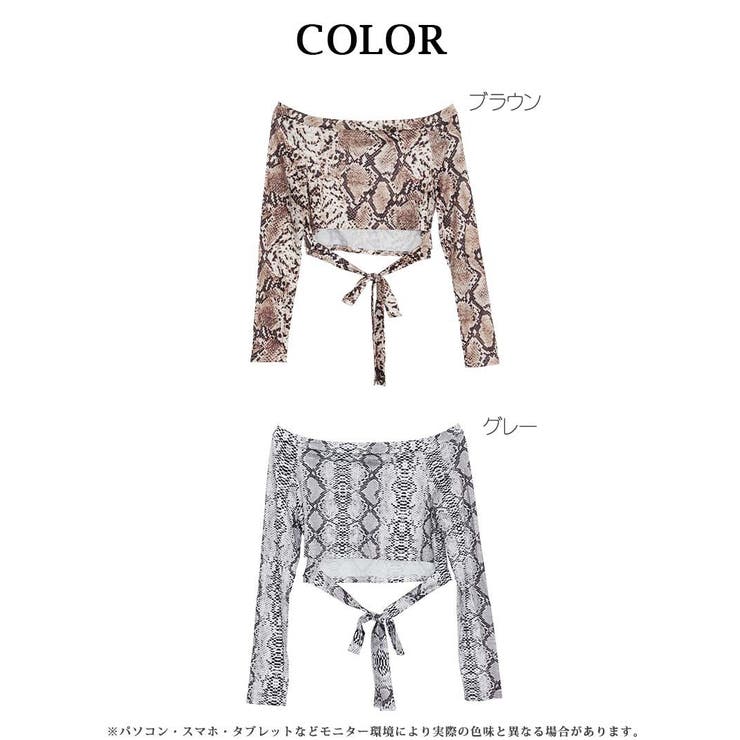 半袖カットソー パイソン柄 オフショル | bombshell | 詳細画像9 