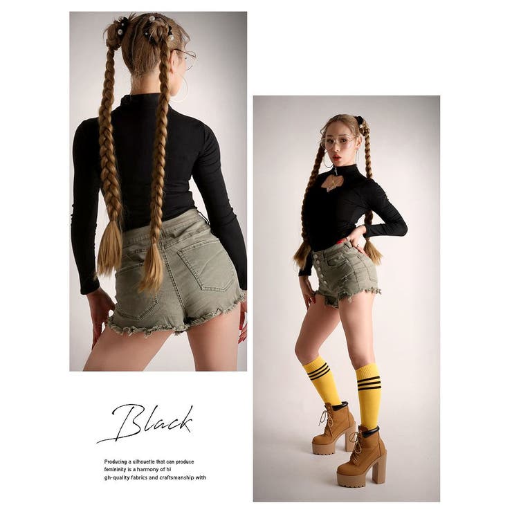 長袖カットソー チョーカー オープンバスト | bombshell | 詳細画像5 