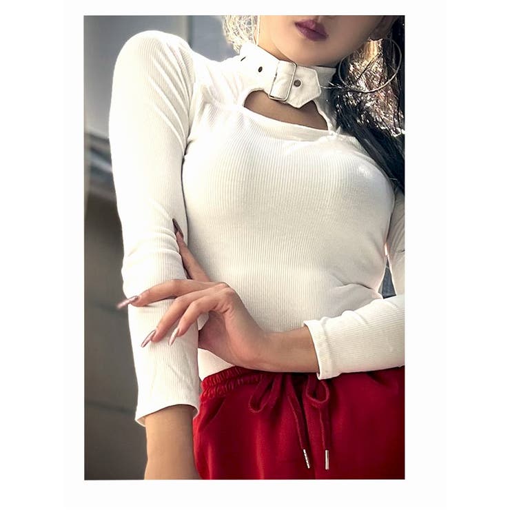 長袖カットソー チョーカー オープンバスト | bombshell | 詳細画像7 