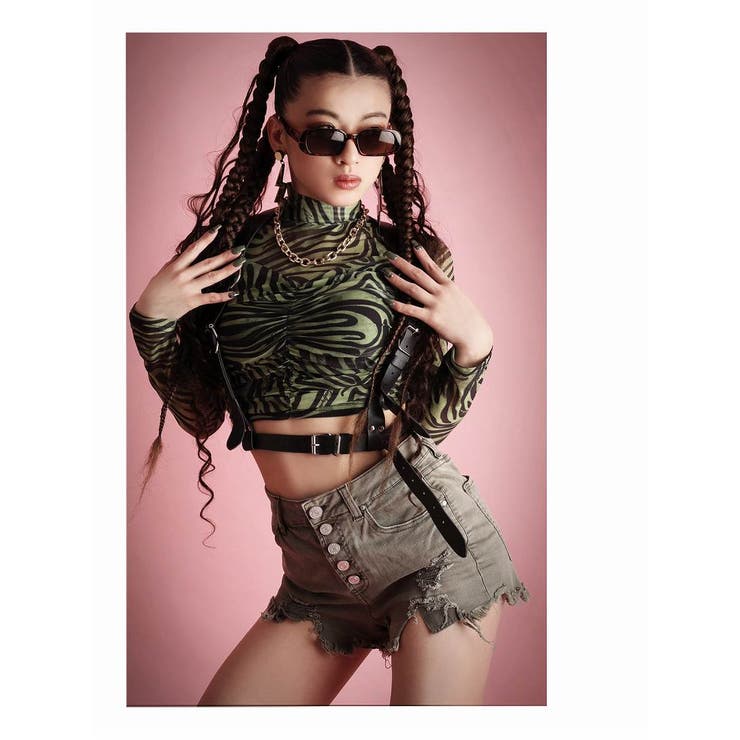 長袖カットソー ゼブラ柄 シースルー | bombshell | 詳細画像8 