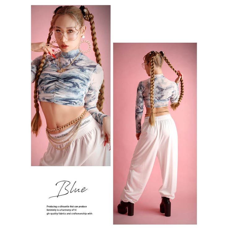 長袖カットソー シースルー ブルー | bombshell | 詳細画像5 