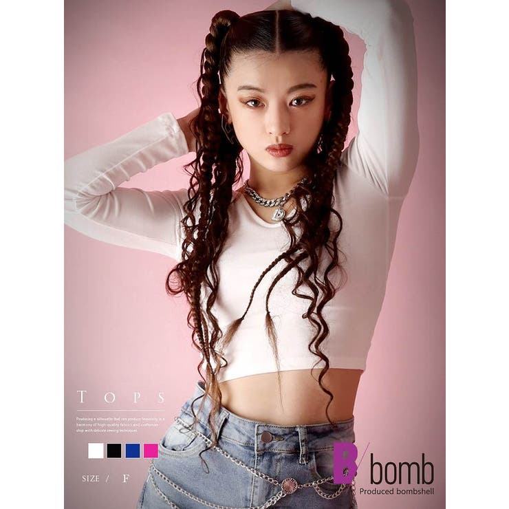 長袖カットソー シンプル 無地 | bombshell | 詳細画像1 