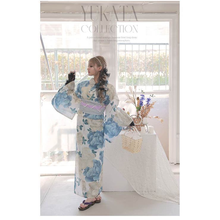 全日本送料無料 浴衣 花柄 大柄[品番：RV000011720]｜Ryuyu（リューユ）の 着物・浴衣