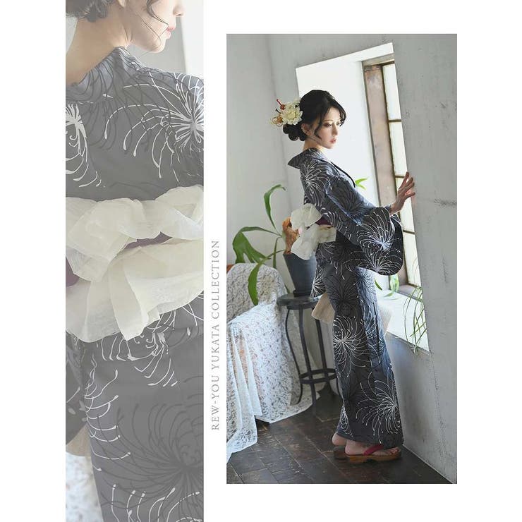 浴衣 彼岸花 花火[品番：RV000011713]｜Ryuyu（リューユ）の