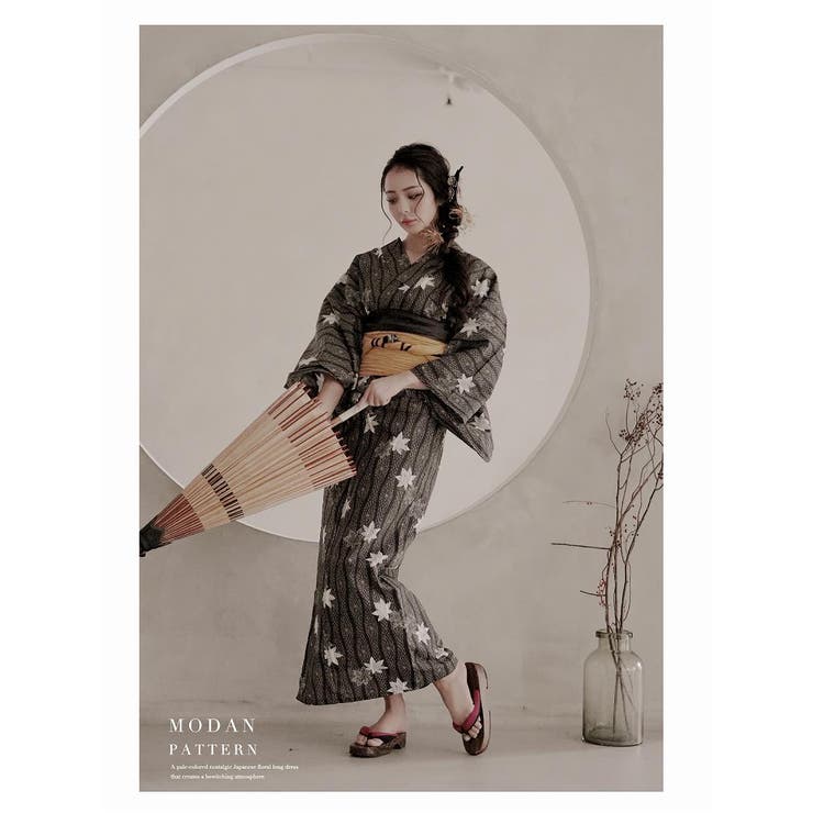 浴衣 黒 モダン[品番：RV000011648]｜Ryuyu（リューユ）の