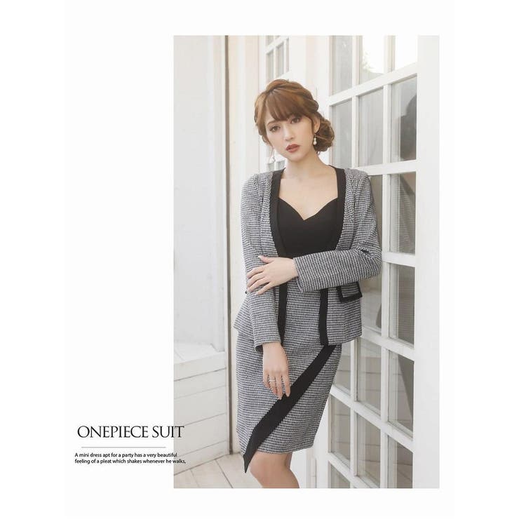 キャバスーツ 千鳥柄 ツイードスーツ | Ryuyu | 詳細画像5 