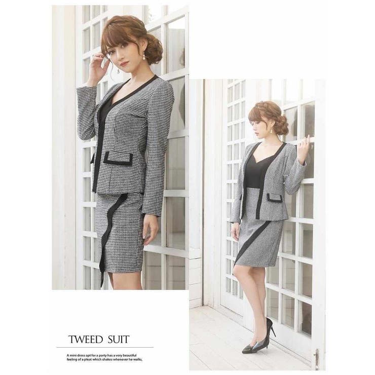 キャバスーツ 千鳥柄 ツイードスーツ | Ryuyu | 詳細画像6 