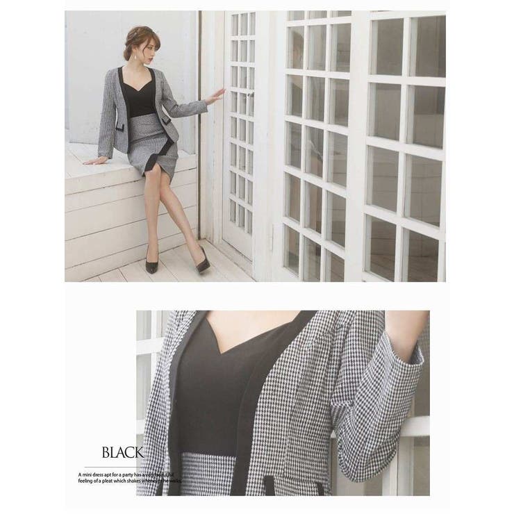 キャバスーツ 千鳥柄 ツイードスーツ | Ryuyu | 詳細画像7 