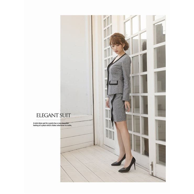 キャバスーツ 千鳥柄 ツイードスーツ | Ryuyu | 詳細画像9 