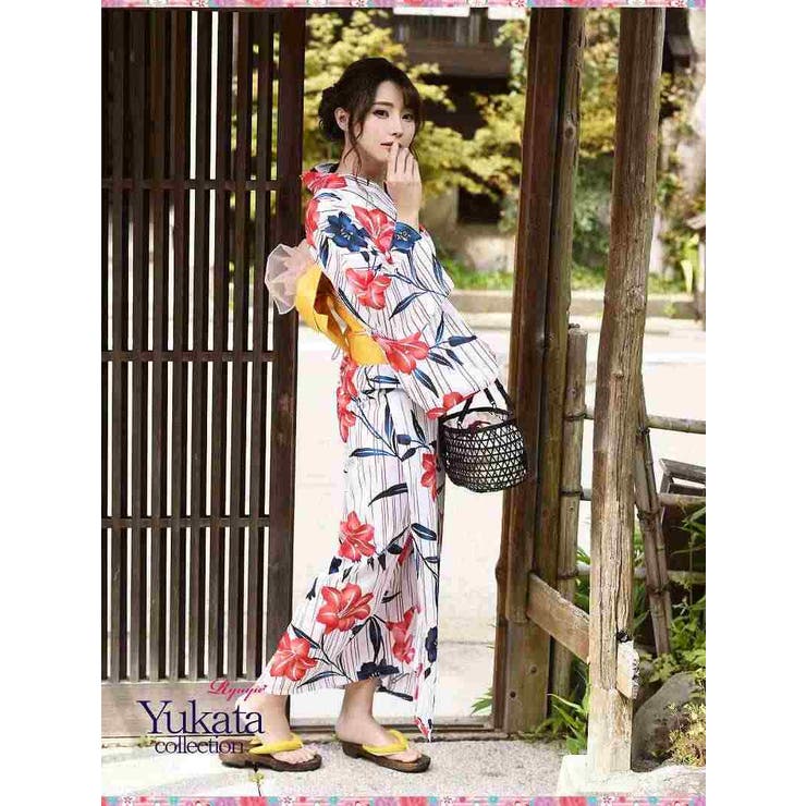 浴衣 白 花柄[品番：RV000007903]｜Ryuyu（リューユ）｜レディース