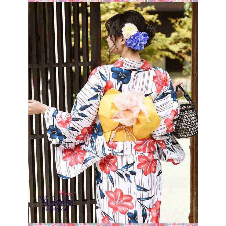 【全品送料無料】 ゆかた 超美品□【JK】黒黄柄浴衣 ポリエステル100％ L前後 聴き込む 着物・浴衣