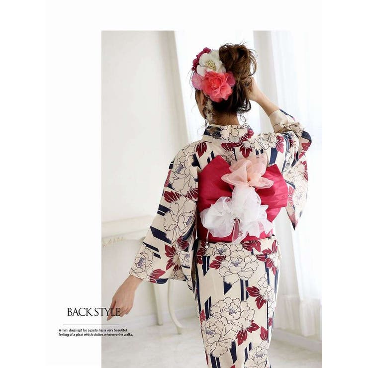 ブラック牡丹和華柄2WAYワンピース浴衣【Ryuyu】　美品 浴衣 牡丹柄 黒[品番：RV000007888]｜Ryuyu（リューユ）の