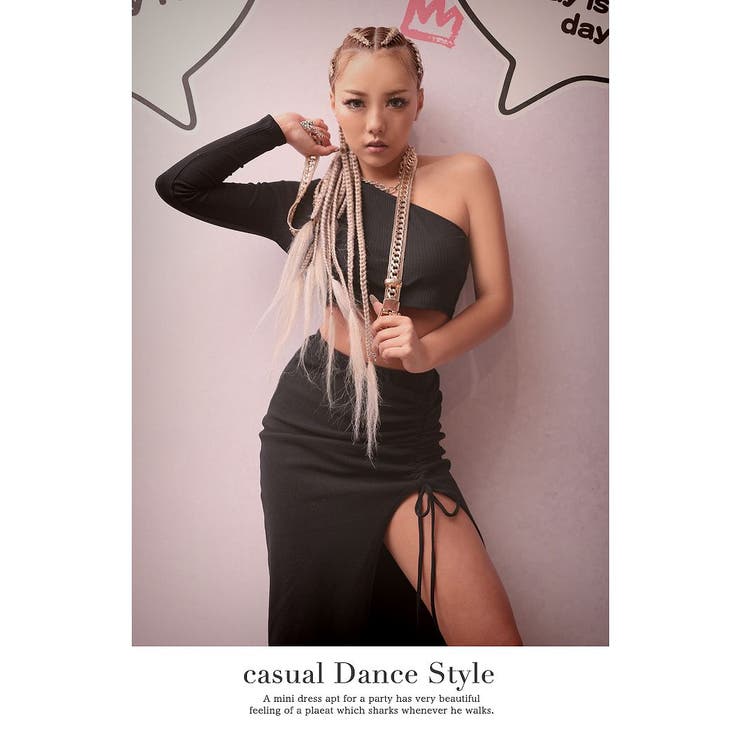 ブラック | 長袖カットソー リブニット カットソー | bombshell