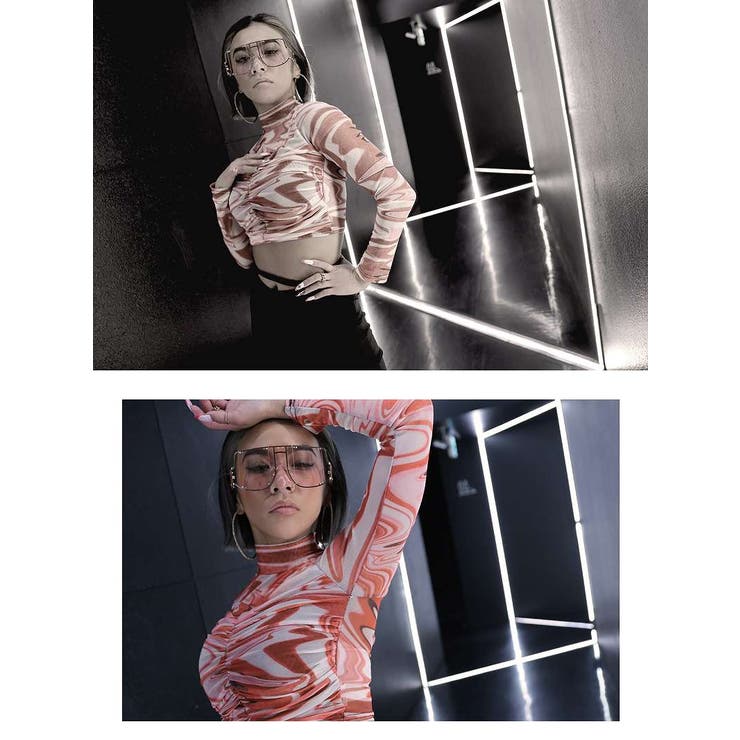 長袖カットソー 派手柄 メッシュ | bombshell | 詳細画像3 