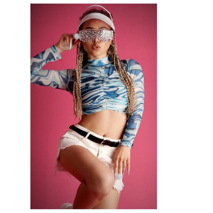 長袖カットソー 派手柄 メッシュ | bombshell | 詳細画像6 