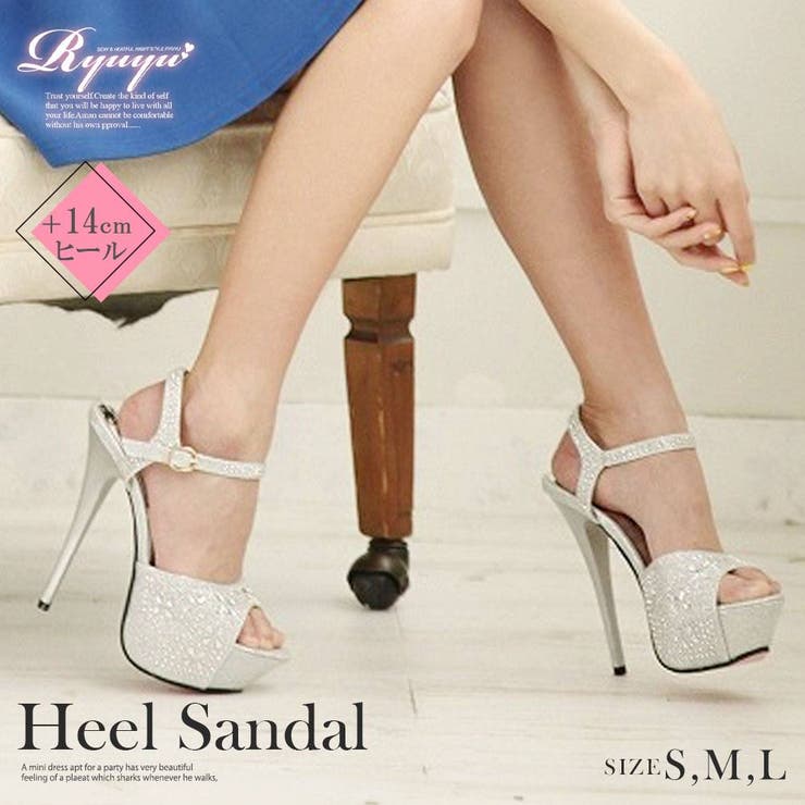 シルバー | サンダル ヒール レディース | Ryuyu