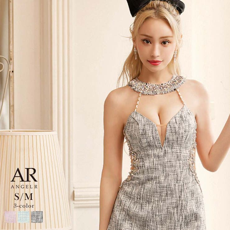 ブラック | キャバドレス ミニ ツイード | Ryuyu