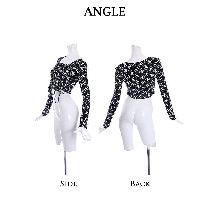 長袖カットソー ハート柄 へそ出し | bombshell | 詳細画像10 