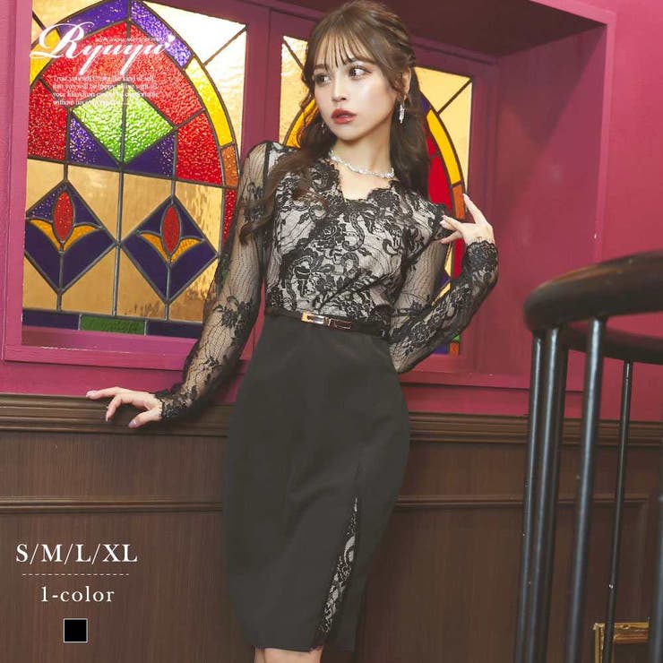 M DOLLY バイカラーバックコンシャスドレス M DOLLY original* bicolor back conscious dress/バイカラー