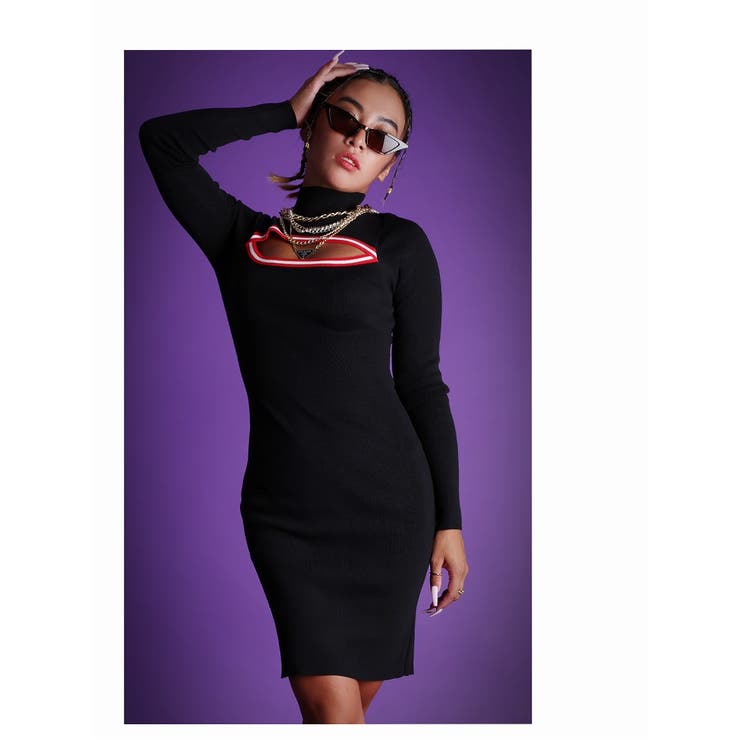 ブラック | ワンピース セクシー 胸開き | bombshell