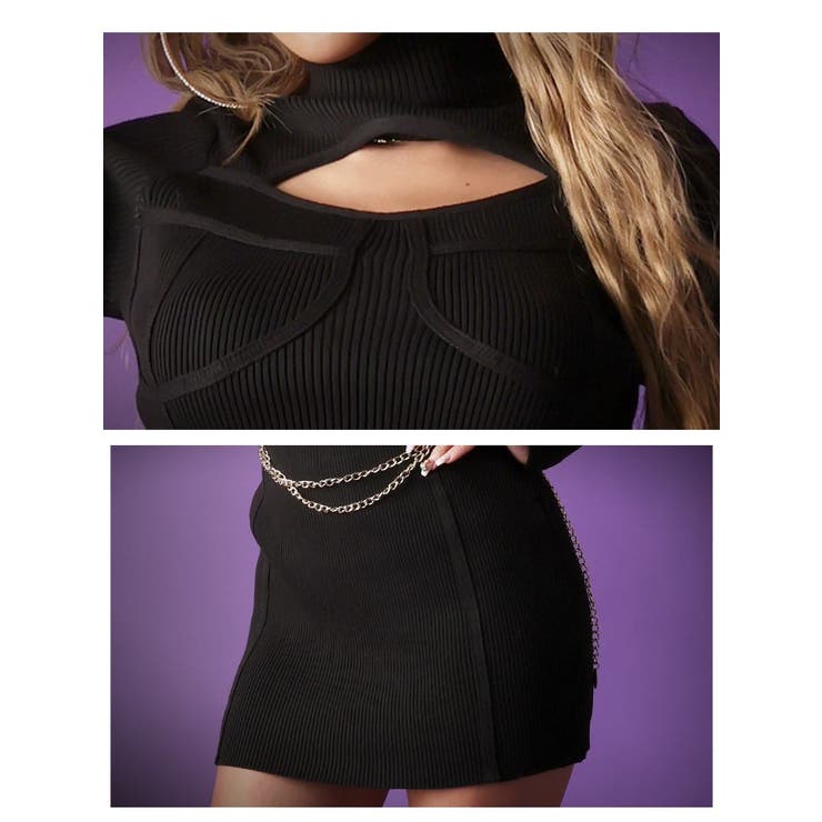 ワンピース 長袖 リブニット | bombshell | 詳細画像3 