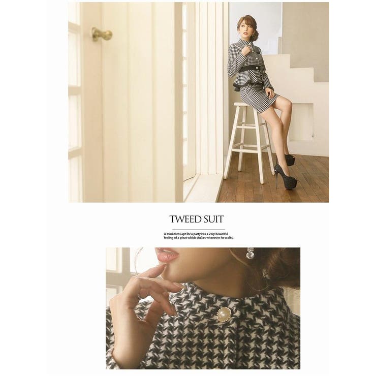 d.i.a. 黒×ピンク千鳥柄 ブラトップ ブラトップ キャミソール