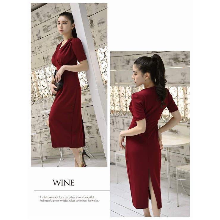 ワイン | ワンピース キャバドレス タック入り | Ryuyu