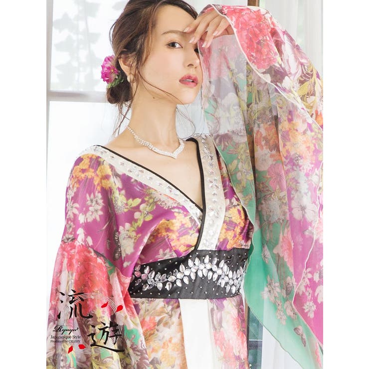 キャバドレス 和柄 着物ドレス | Ryuyu | 詳細画像4 