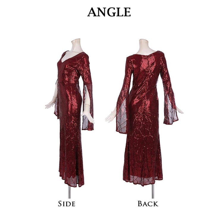 キャバドレス ロング フレア袖 | Ryuyu | 詳細画像9 