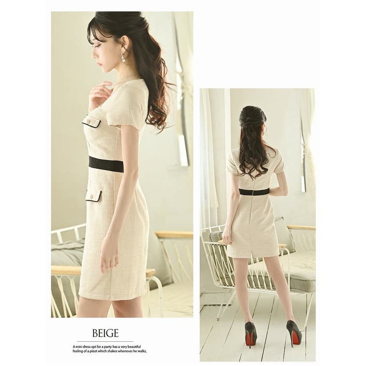 キャバドレス ミニ ツイード | Ryuyu | 詳細画像5 