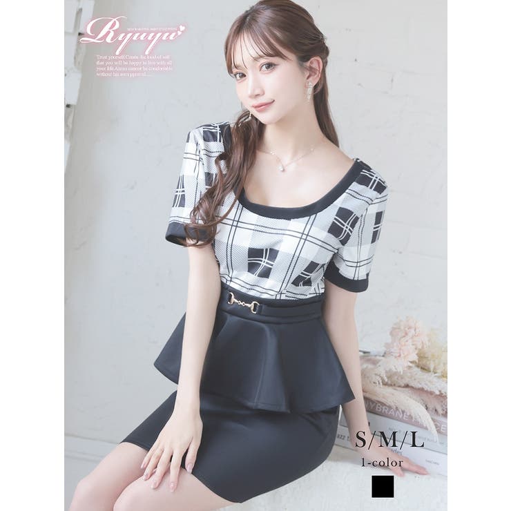 キャバドレス ミニ チェック柄 | Ryuyu | 詳細画像1 